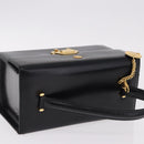 Gianni Versace Sunburst Vanity Hand Bag Leather Black Gold Auth am12056V-6