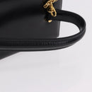 Gianni Versace Sunburst Vanity Hand Bag Leather Black Gold Auth am12056V-7