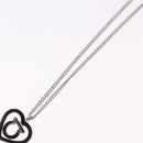 Salvatore Ferragamo Gancini Rhinestone Heart Necklace metal Silver Auth am12057V-10