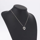 Salvatore Ferragamo Gancini Rhinestone Heart Necklace metal Silver Auth am12057V-15