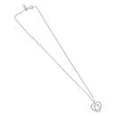Salvatore Ferragamo Gancini Rhinestone Heart Necklace metal Silver Auth am12057V-2
