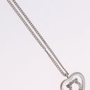 Salvatore Ferragamo Gancini Rhinestone Heart Necklace metal Silver Auth am12057V-4