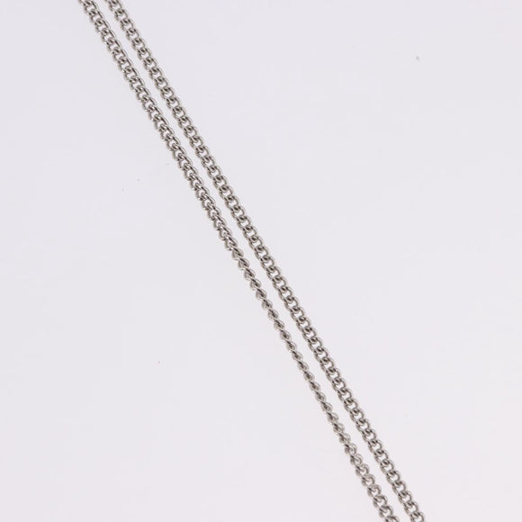 Salvatore Ferragamo Gancini Rhinestone Heart Necklace metal Silver Auth am12057V
