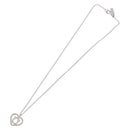 Salvatore Ferragamo Gancini Rhinestone Heart Necklace metal Silver Auth am12057V-8
