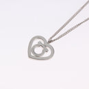 Salvatore Ferragamo Gancini Rhinestone Heart Necklace metal Silver Auth am12057V-9