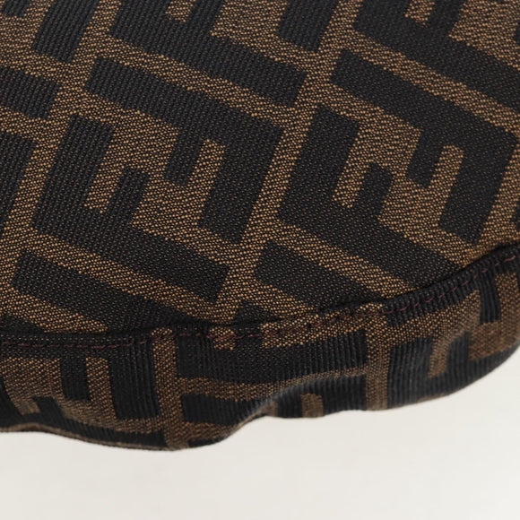 FENDI Zucca Canvas Mamma Baguette Shoulder Bag Brown Black Auth am12058V
