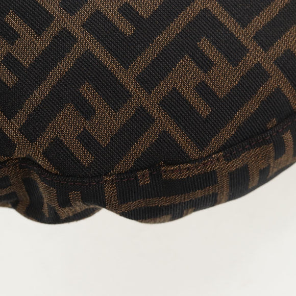 FENDI Zucca Canvas Mamma Baguette Shoulder Bag Brown Black Auth am12058V