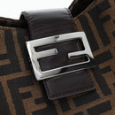 FENDI Zucca Canvas Mamma Baguette Shoulder Bag Brown Black Auth am12058V-15