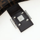 FENDI Zucca Canvas Mamma Baguette Shoulder Bag Brown Black Auth am12058V-16