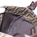 FENDI Zucca Canvas Mamma Baguette Shoulder Bag Brown Black Auth am12058V-19