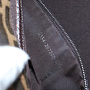 FENDI Zucca Canvas Mamma Baguette Shoulder Bag Brown Black Auth am12058V-23
