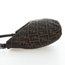FENDI Zucca Canvas Mamma Baguette Shoulder Bag Brown Black Auth am12058V-4