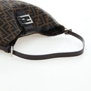FENDI Zucca Canvas Mamma Baguette Shoulder Bag Brown Black Auth am12058V-7