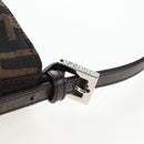 FENDI Zucca Canvas Mamma Baguette Shoulder Bag Brown Black Auth am12058V-8