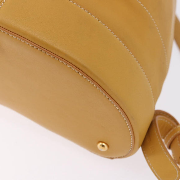 LOEWE Anton Backpack Leather Yellow Gold Auth am12060A