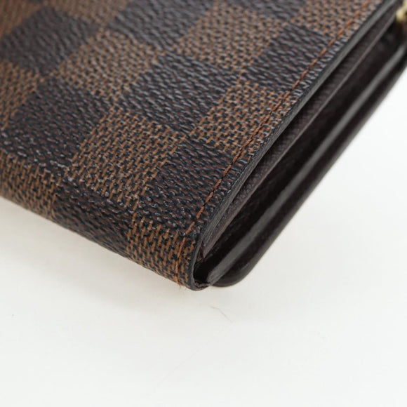 LOUIS VUITTON Damier Ebene Porte Monnaie Billets Tresor N61730 LV Auth am12062V