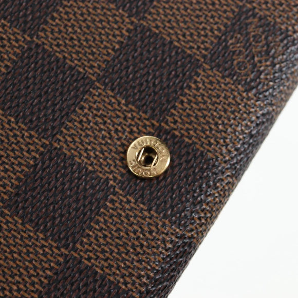 LOUIS VUITTON Damier Ebene Porte Monnaie Billets Tresor N61730 LV Auth am12062V