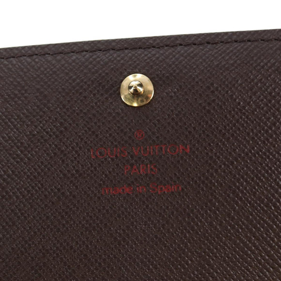 LOUIS VUITTON Damier Ebene Porte Monnaie Billets Tresor N61730 LV Auth am12062V