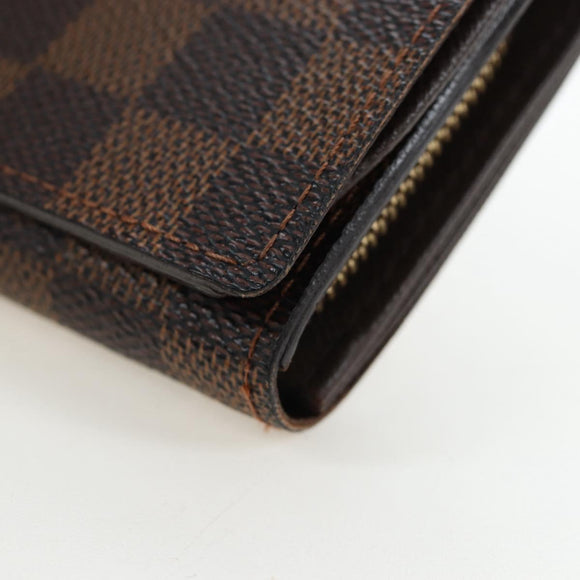 LOUIS VUITTON Damier Ebene Porte Monnaie Billets Tresor N61730 LV Auth am12062V