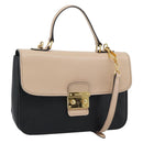 Miu Miu Ready lock Hand Bag Leather 2way Black Gold Auth am12067V-1