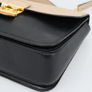 Miu Miu Ready lock Hand Bag Leather 2way Black Gold Auth am12067V-10