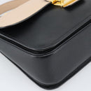 Miu Miu Ready lock Hand Bag Leather 2way Black Gold Auth am12067V-15