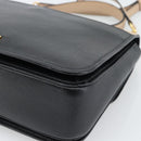 Miu Miu Ready lock Hand Bag Leather 2way Black Gold Auth am12067V-16