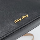 Miu Miu Ready lock Hand Bag Leather 2way Black Gold Auth am12067V-18