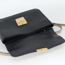 Miu Miu Ready lock Hand Bag Leather 2way Black Gold Auth am12067V-20