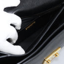 Miu Miu Ready lock Hand Bag Leather 2way Black Gold Auth am12067V-24