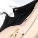 Miu Miu Ready lock Hand Bag Leather 2way Black Gold Auth am12067V-29