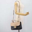 Miu Miu Ready lock Hand Bag Leather 2way Black Gold Auth am12067V-30