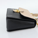 Miu Miu Ready lock Hand Bag Leather 2way Black Gold Auth am12067V-4
