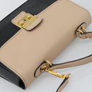 Miu Miu Ready lock Hand Bag Leather 2way Black Gold Auth am12067V-6