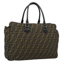 FENDI Zucca Canvas Tote Bag Nylon Black Brown Auth am12068V-1