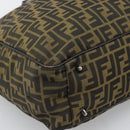 FENDI Zucca Canvas Tote Bag Nylon Black Brown Auth am12068V-15