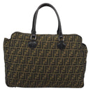 FENDI Zucca Canvas Tote Bag Nylon Black Brown Auth am12068V-13