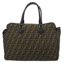 FENDI Zucca Canvas Tote Bag Nylon Black Brown Auth am12068V-2