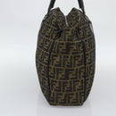 FENDI Zucca Canvas Tote Bag Nylon Black Brown Auth am12068V-3