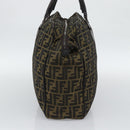 FENDI Zucca Canvas Tote Bag Nylon Black Brown Auth am12068V-4