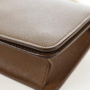PRADA Chain Shoulder Bag Saffiano Brown Gold Auth am12070V-16