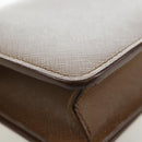 PRADA Chain Shoulder Bag Saffiano Brown Gold Auth am12070V-17