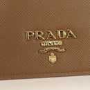 PRADA Chain Shoulder Bag Saffiano Brown Gold Auth am12070V-19