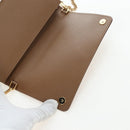 PRADA Chain Shoulder Bag Saffiano Brown Gold Auth am12070V-20