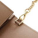 PRADA Chain Shoulder Bag Saffiano Brown Gold Auth am12070V-21