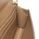 PRADA Chain Shoulder Bag Saffiano Brown Gold Auth am12070V-24