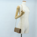 PRADA Chain Shoulder Bag Saffiano Brown Gold Auth am12070V-26