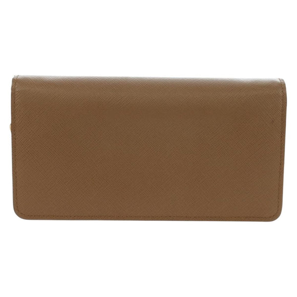 PRADA Chain Shoulder Bag Saffiano Brown Gold Auth am12070V