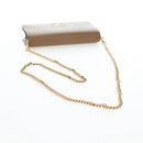 PRADA Chain Shoulder Bag Saffiano Brown Gold Auth am12070V-7