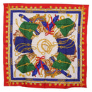 CELINE Scarf Silk Red Auth am12072V-1